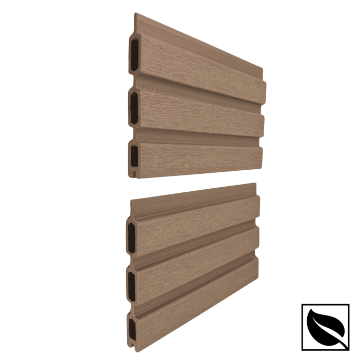 Riflaj pentru Gard si Paravan VIVODECOR 164x21mm, Lungime 2 m, Riflaj cu Fata Dubla Maro Alun din WPC Lemn Compozit . [3]