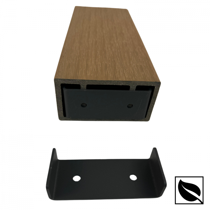 Riflaj Decorativ WPC Lemn Compozit Co-extrudat, Profil Rectangular 100x52x2900 mm, Dublu Ramforsat [4]