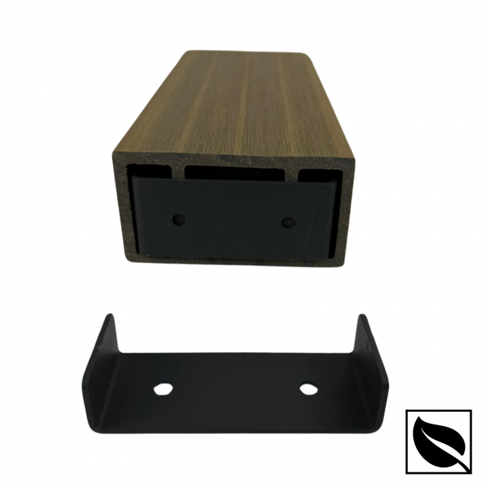 Riflaj Decorativ WPC Lemn Compozit Co-extrudat, Profil Rectangular 100x52x2900 mm, Dublu Ramforsat [4]
