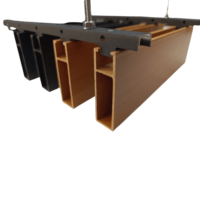 Riflaj Tavan WPC, Profil U 30x100 mm, culoare Maro Auriu, Lungime 2.8m [2]