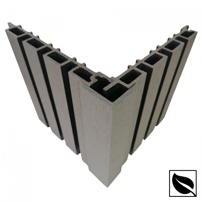 Riflaj Decorativ WPC Lemn Compozit Durabil, 219x26x3600mm, Gri Antracit [10]