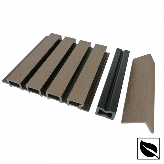 Riflaj Decorativ WPC Lemn Compozit Durabil, 219x26x2900mm, Maro [7]