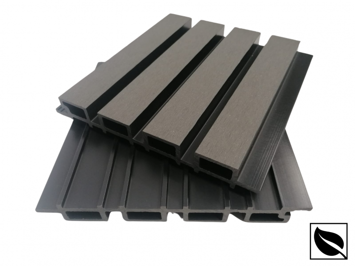 Riflaj Decorativ WPC Lemn Compozit Durabil, 219x26x3600mm, Gri Antracit [2]