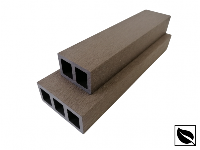 Profil Tub WPC, Lemn Compozit pentru Riflaj Decorativ, 80x35x2900 mm, Dublu Ramforsat, Maro [9]