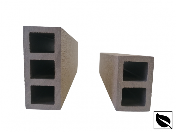 Profil Tub WPC, Lemn Compozit pentru Riflaj Decorativ, 80x35x2900 mm, Dublu Ramforsat, Maro [10]