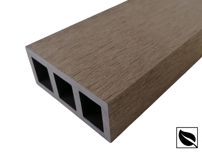 Profil Tub WPC, Lemn Compozit pentru Riflaj Decorativ, 80x35x2900 mm, Dublu Ramforsat, Maro [6]