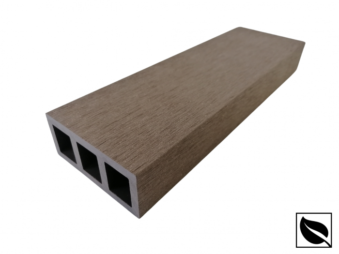 Profil Tub WPC, Lemn Compozit pentru Riflaj Decorativ, 80x35x2900 mm, Dublu Ramforsat, Maro [2]