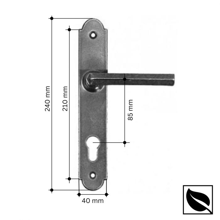 Set manere cu sild model clasic pentru porti metalice. [2]