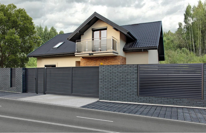 Set Poarta Auto Si Poarta Pietonala Din Aluminiu, Model Stor [5]