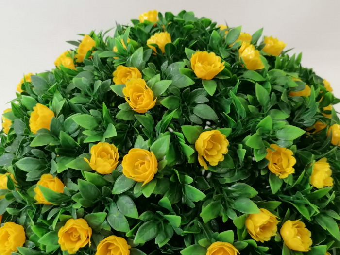 Arbust artificial in forma de sfera vivodecor, Sfera decorativa din plante artificiale trandafiri galbeni [3]