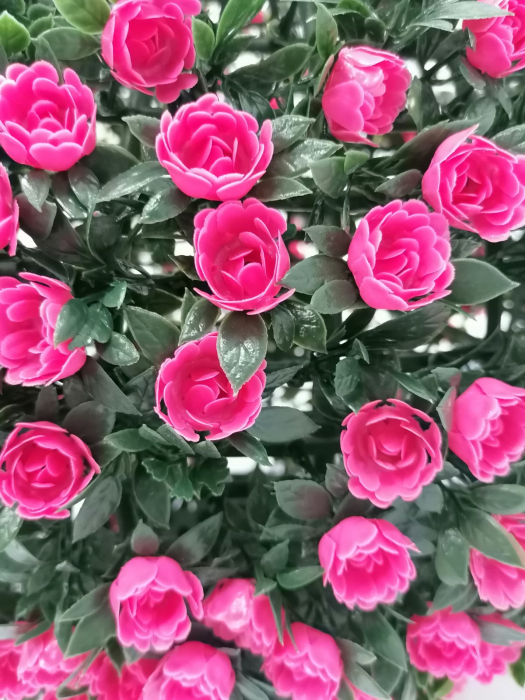 Sfera decorativa din plante artificiale Trandafiri rosii, Arbust artificial forma sferica [5]