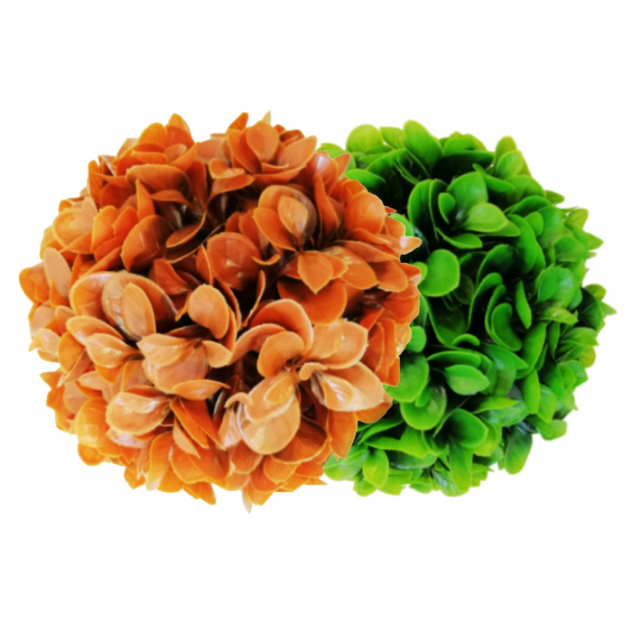 Sfera decorativa din plante artificiale buxus stilizat caramiziu, Sfera plante artificiale [7]