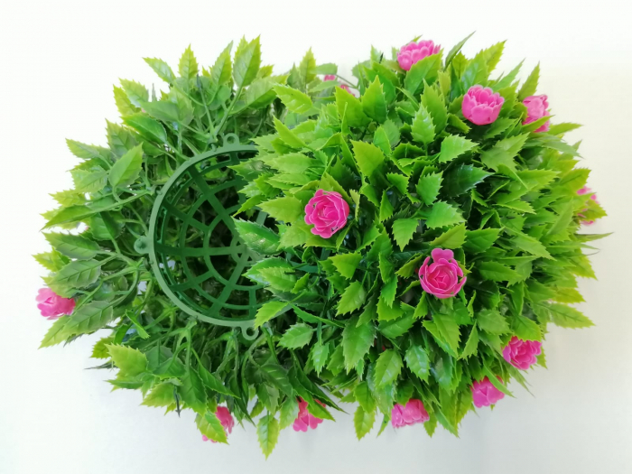 Sfera decorativa plante artificiale trandafiri roz [3]