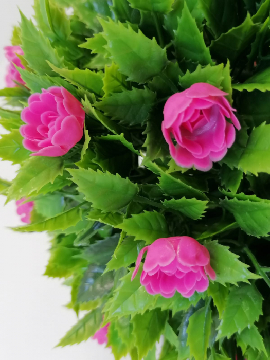 Sfera decorativa plante artificiale trandafiri roz [2]