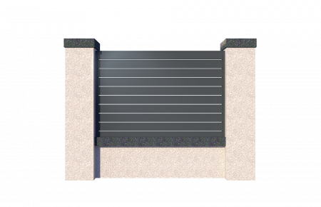 Panou Gard Model Trend Slim 140 Din Aluminiu Cu Stalpi Din Zidarie Existenti 1000x2000 mm [0]