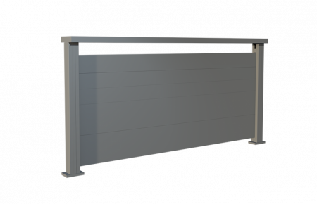 BALCOANE ALUMINIU - Balustrada Model Compact Din Aluminiu Pentru Balcon Si Terasa 1000x2000 mm