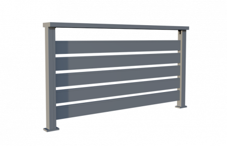 BALCOANE ALUMINIU - Balustrada Model Trend 140 Din Aluminiu Pentru Balcon Si Terasa 1000x2000 mm