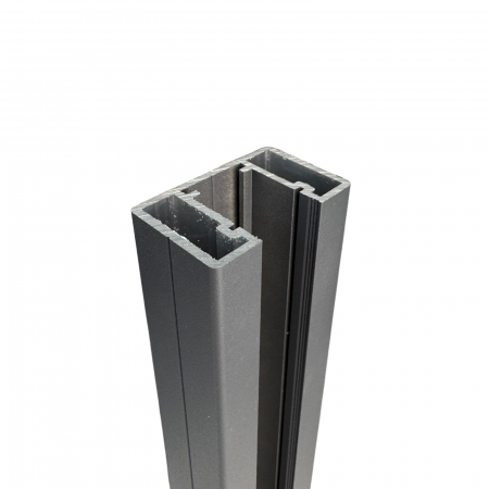 PROFILE GARD ALUMINIU - Cadru Gard tip C, Multifunctional din Aluminiu Gri Antracit 30.5x48mmx1,5 ML
