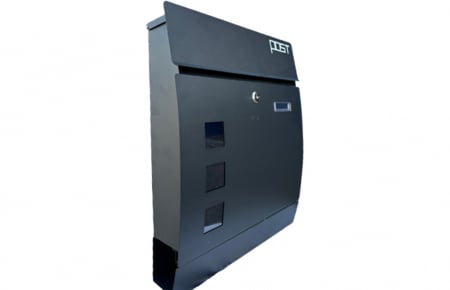 Cutie postala otel zincat, Design Modern, Gri antracit, Argintiu si Negru [0]