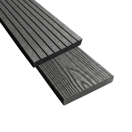 DECKING WPC - Plinta 3D, WPC Terminatie Deck, 70x11 mm, Lungime 2900 mm, Gri Antracit - VIVODECOR