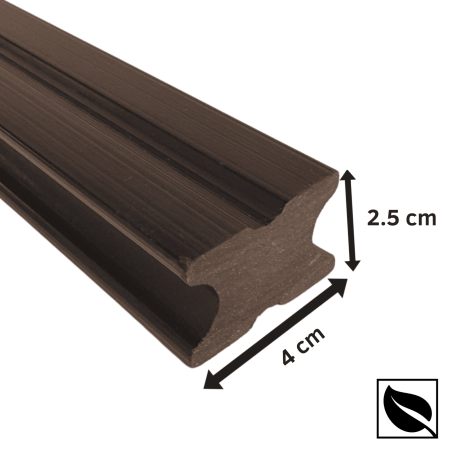 Grinda WPC Plina pentru Montaj Deck, Riflaj, Lambriu 40x25 mm, Lungime 3 m, Lemn Compozit [2]