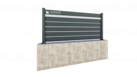 GARDURI ALUMINIU - Kit Gard din Aluminiu Model Trend Combi cu stalp VIVODECOR H1000 x L2000 mm Asamblare DoItYourself