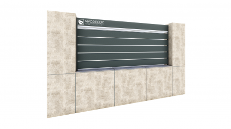 GARDURI ALUMINIU - Kit Gard din Aluminiu Model Trend Combi VIVODECOR H1000 x L2000 mm pe stalpi existenti Asamblare DoItYourself