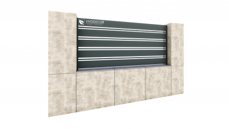 GARDURI ALUMINIU - Kit Gard din Aluminiu Model Trend Line VIVODECOR H1000 x L2000 mm pe stalpi existenti Asamblare DoItYourself
