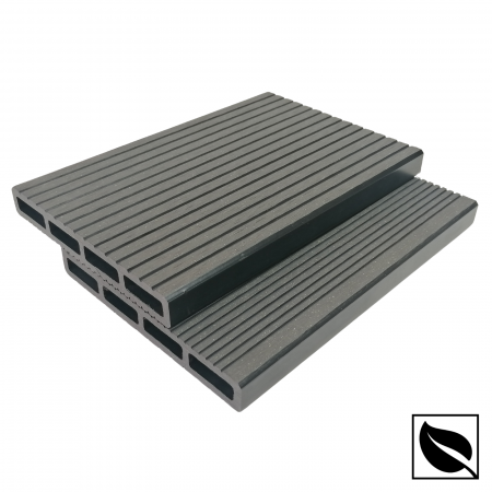 Kit Panou Gard din Lemn Compozit WPC Gri Antracit-Lemn si Stalpi din Aluminiu. Asamblare DoItYourself [1]