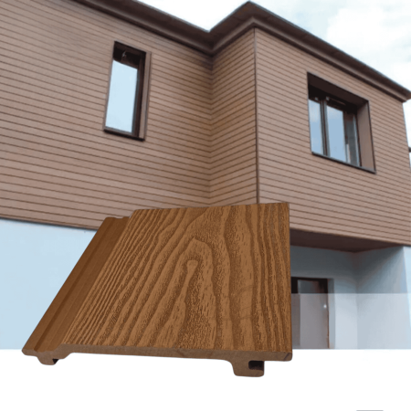 Lambriu 3D din Lemn Compozit Aramiu pentru Fatada, 145x19x2900 mm. Sipca WPC de exterior placari fatade [1]