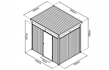 Magazie depozitare gradina cu pergola incorporata, Premium, Otel zincat [4]