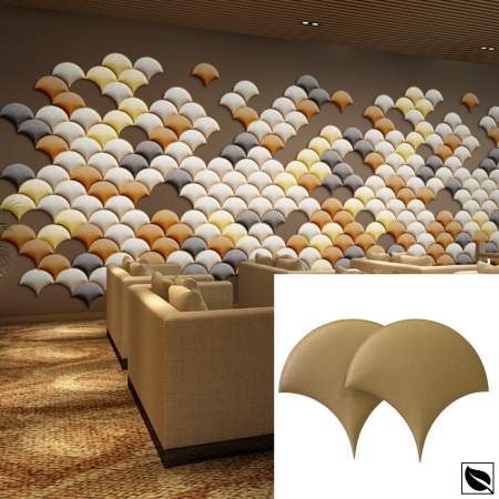 PANOURI PERETE 3D - Panou Decorativ Perete 3D, Autoadeziv Auriu Sidef, Set 2 Buc., Placi din Piele Ecologica
