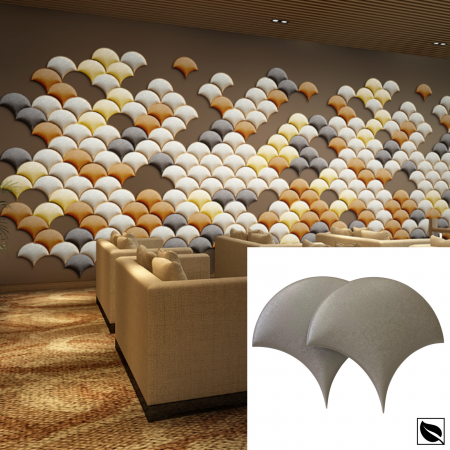 PANOURI PERETE 3D - Panou Decorativ Perete 3D, Autoadeziv Capucino Sidef, Set 2 Buc., Placi din Piele Ecologica