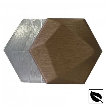 Panou Decorativ Perete 3D Autoadeziv, Hexagon Aramiu Sidef, Set 2 Buc., Placi din Piele Ecologica [5]
