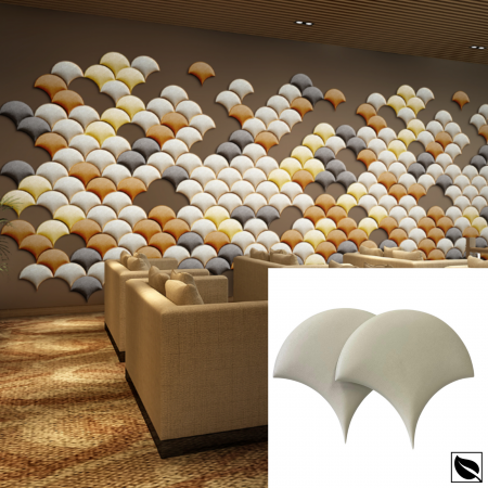 PANOURI PERETE 3D - Panou Decorativ Perete 3D, Autoadeziv Ivory Sidef, Set 2 Buc., Placi din Piele Ecologica