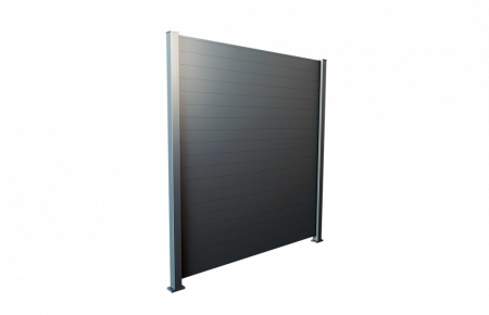 GARDURI ALUMINIU - Panou Gard Model Compact Cu Stalpi Si Lamele Din Aluminiu 1000x2000 mm