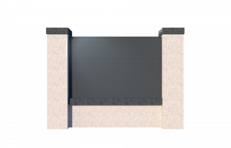 Panou Gard Model Compact Din Aluminiu Cu Stalpi Din Zidarie Existenti 1000x2000mm [0]