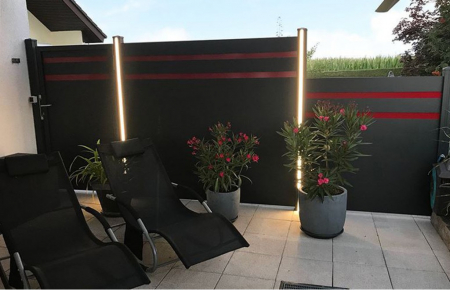 Panou Gard Model Neon Din Aluminiu Cu Stalpi Din Zidarie Existenti 1000x2000 [2]