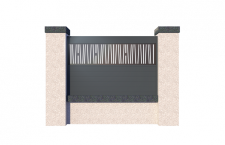 Panou Gard Model Trafor 2.0 Din Aluminiu Cu Stalpi Din Zidarie Existenti 1000x2000 mm [0]