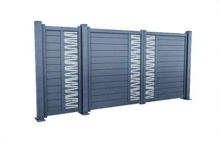 Panou Gard Model Trafor 2.0 Din Aluminiu Cu Stalpi Din Zidarie Existenti 1000x2000 mm [1]