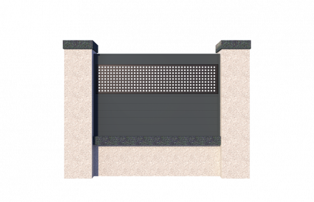 Panou Gard Model Trafor Din Aluminiu Cu Stalpi Din Zidarie Existenti 1500x2000 mm [0]