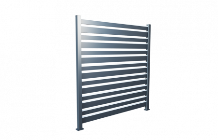 Panou Gard Gri Antracit Model Trend 90&140 Cu Stalpi Si Lamele Din Aluminiu 1500X2000 mm [0]