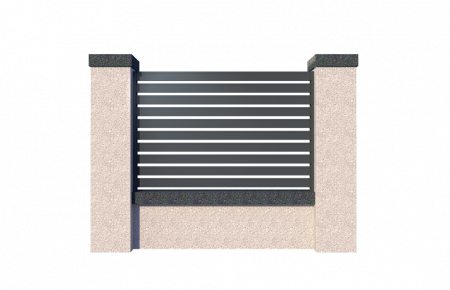 Panou Gard Model Trend 90 Din Aluminiu Cu Stalpi Din Zidarie Existenti 1000x2000 mm [0]