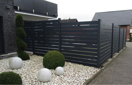 Panou Gard Model Trend Slim 90&140 Din Aluminiu Cu Stalpi Din Zidarie Existenti 1500x2000 mm [1]