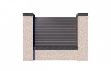 Panou Gard Model Trend Slim 90&140 Din Aluminiu Cu Stalpi Din Zidarie Existenti 1500x2000 mm [0]