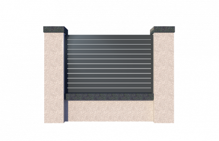 Panou Gard Model Trend Slim 90 Din Aluminiu Cu Stalpi Din Zidarie Existenti 1000x2000 mm [0]