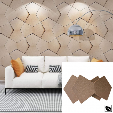 PANOURI PERETE 3D - Panou Placari Pereti 3D Autoadeziv, Cupru Sidef, Set 2 Buc., Placi Din Piele Ecologica