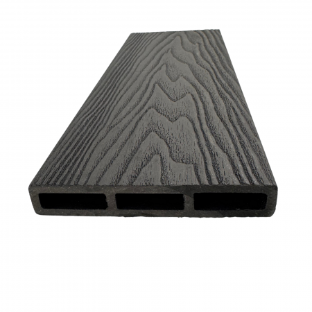 WPC GARD - Placă de gard 3D Gri din WPC Lemn Compozit, 120 x 20 mm,1 ml