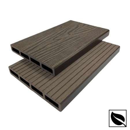WPC GARD - Placa de gard 3D, Lemn compozit, Maro,