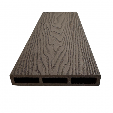 WPC GARD - Placă de gard 3D Maro din WPC Lemn Compozit, 120 x 20 mm,1 ml